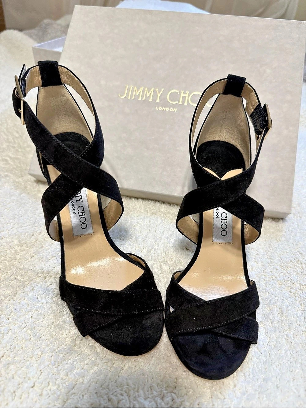 Jimmy Choo Lottie Black Suede Heels EU 36